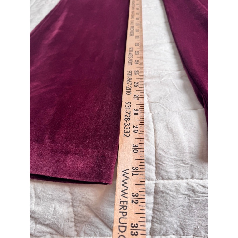 Royalcore Burgundy‎ Velvet Flares Wide Leg Sailor Pants Gold Buttons Size 2 - Picture 5 of 7